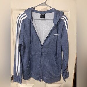Adidas Blue Zip-Up Hoodie
